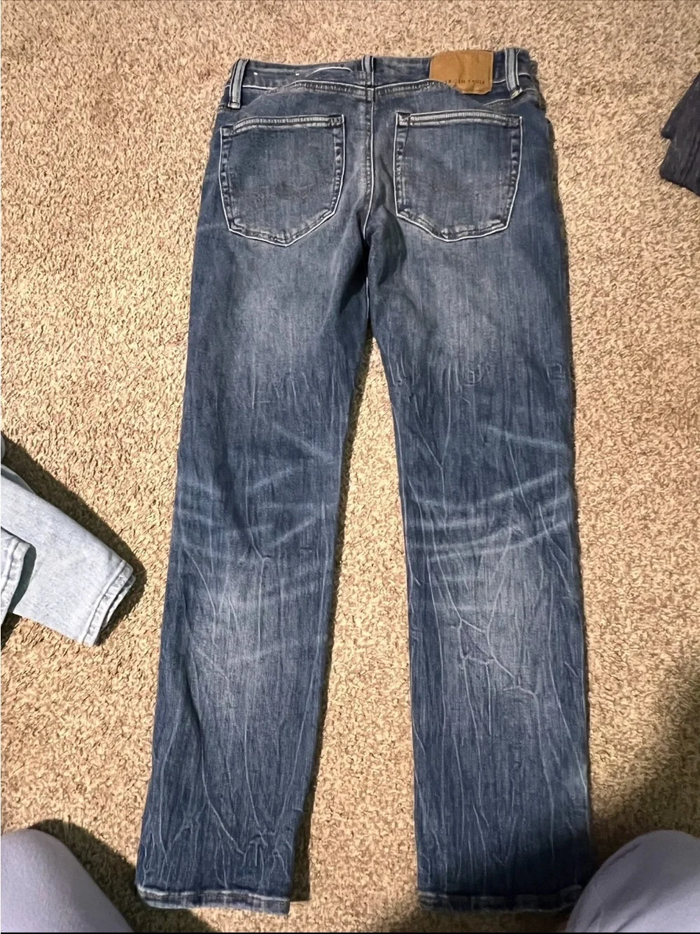 American Eagle Outfitters Men's Distressed Blue Straight Jeans